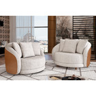 Poltrona Decorativa 122cm Mercy Courino Caramelo | Linho Off